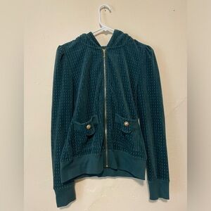 Dark green velvet juicy contour zip up hoodie